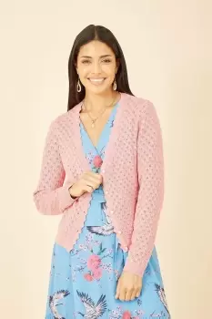 Blush Pointelle Stitch Cardigan