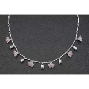 Forever Petals Dainty Flowers Necklace Pink