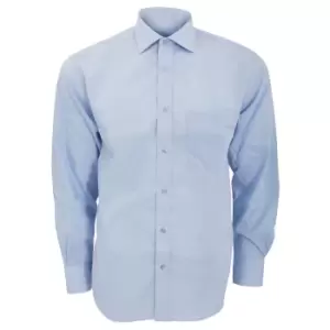 Kustom Kit Mens Premium Non Iron Long Sleeve Shirt (15.5inch) (Light Blue)