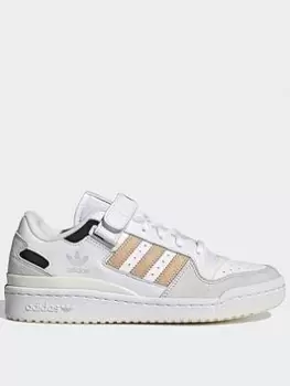 adidas Originals Forum Low Shoes, White/Beige, Size 4, Women