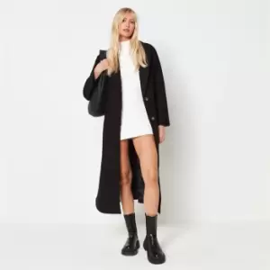 Missguided Side Split Formal Longline Coat - Black