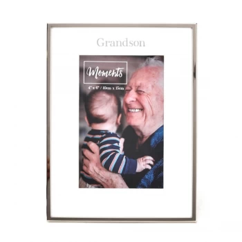 Moments Silver with Mount Photo Frame 4" x 6" - Grandson