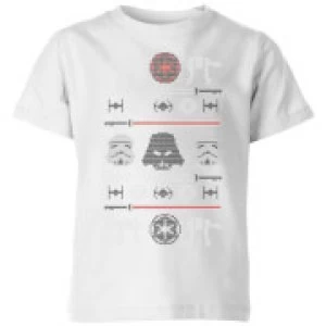 Star Wars Imperial Knit Kids Christmas T-Shirt - White - 3-4 Years