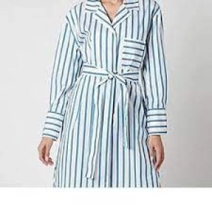 Hugo Boss Disso Shirt Dress Open Blue Size 10 Women