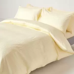 Pastel Yellow Egyptian Cotton Duvet Cover Set 330 Thread Count, King - Pastel Yellow - Pastel Yellow - Homescapes