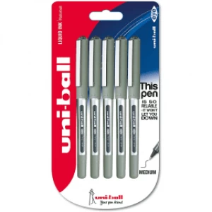 Uni-Ball UB-157 Eye Medium Rollerball Pen - Black (5 Pack)