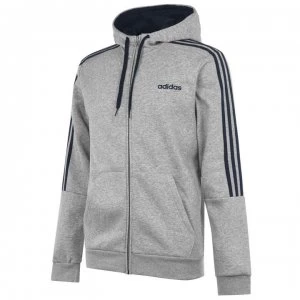 adidas Mens Full Zip Track Top Hoodie - MedGrey/Navy