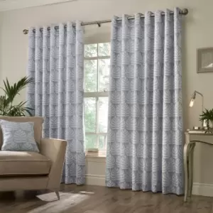 Horto Botanical Eyelet Curtains Blue