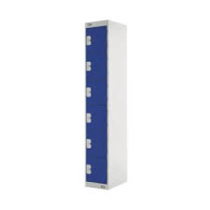 Six Compartment Express Standard Locker D300mm Blue Door MC00148