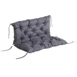 Outsunny Two Seater Bench Cushion Seat Pad and Backrest - Grey