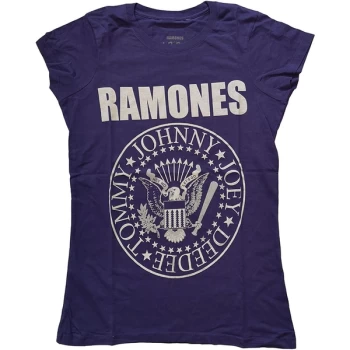 Ramones - Presidential Seal Womens X-Small T-Shirt - Purple