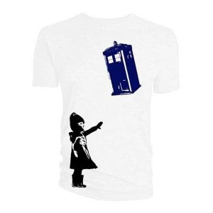 Doctor Who - Little Girl and Tardis Mens XX-Large T-Shirt - White