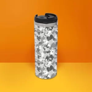 Grey Camo Stainless Steel Travel Mug