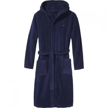 Tommy Bodywear Hooded Bathrobe - Navy Blazer