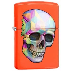 Zippo Skull Classic Neon Orange