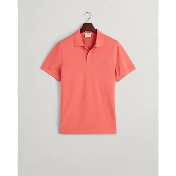 Gant Shield Piqu Polo Shirt - Pink S