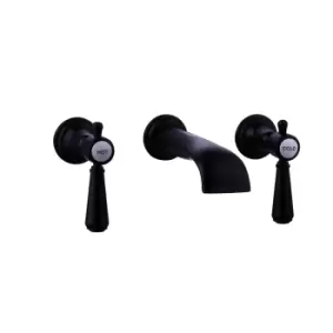 Black Wall Mounted Basin Mixer Tap - Helston