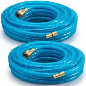 Compressed Air Hose 2Pcs Rubber 1/4" 10m 15bar