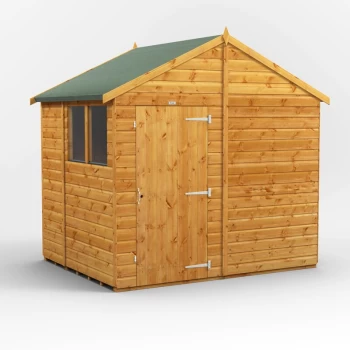 6x8 Power Apex Garden Shed - Brown