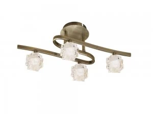 Ceiling 4 Light G9 ECO, Antique Brass