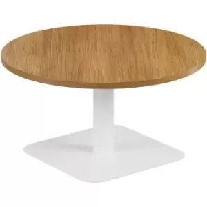 Tc 800mm Circular Low Contract Table - White/Grey Oak