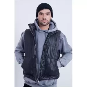 I Saw It First Black Zip Up Padded Black Gilet Body Warmer - Black