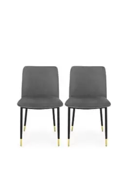 Julian Bowen Set Of 2 Delaunay Dining Chairs - Grey