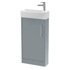 Hudson Reed Juno Compact 440mm Floor Standing 1 Door Unit & 1 Tap Hole Basin LH - Coastal Grey