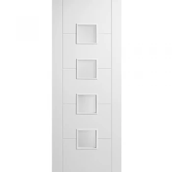 LPD Vancouver White Primed 4 Light Frosted Glazed Internal Door - 1981mm x 686mm (78 inch x 27 inch)