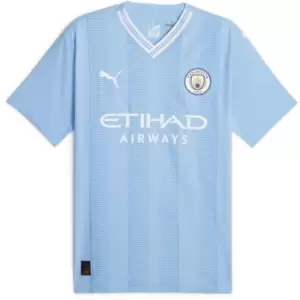 Puma Manchester City Authentic Home Shirt 2023 2024 Adults - Blue