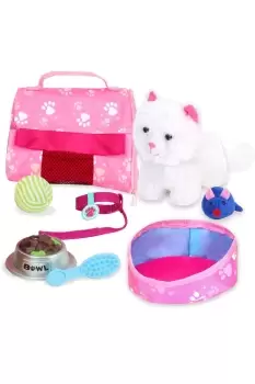 Sophia's - Plush Cat with Carrier & 8 Accessories