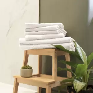 Loft Combed Cotton 6 Piece Hand/Sheet Towel Set White