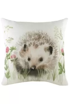 Hedgerow Hedgehog Hand-Painted Watercolour Printed Cushion