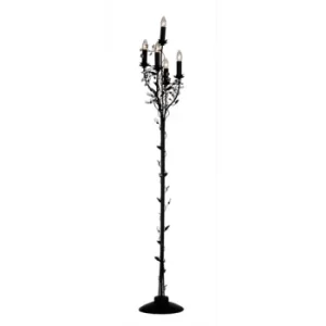 Chelange 5 Light Multi Arm Floor Lamp Black