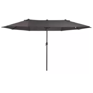 Outsunny 4.6m Double Canopy Parasol (base not included) - Dark Grey