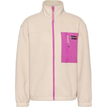 Tommy Jeans Polar Fleece Zip Top - Smooth Stone