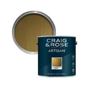 Craig & Rose Artisan Antique Gold Effect Mid Sheen Topcoat Special Effect Paint, 2.5L