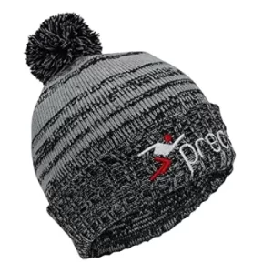 Precision Pom Beanie Hat Black/Grey