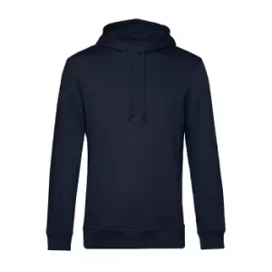 B&C Mens Organic Hooded Sweater (L) (Navy Blue)