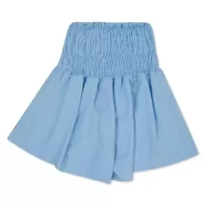 I Saw It First Shirred High Waisted Shorts - Blue