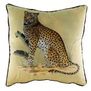 Kibale Jungle Leopard Cushion Multicolour, Multicolour / 50 x 50cm / Polyester Filled