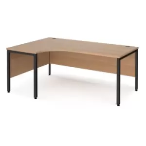 Office Desk Left Hand Corner Desk 1800mm Beech Top With Black Frame 1200mm Depth Maestro 25 MB18ELKB