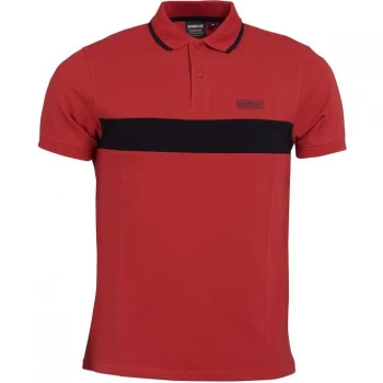 Barbour International Box Stripe Polo - Root Red RE67