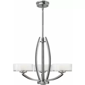 Loops - 3 Bulb Chandelier Hanging Pendant LIght Brushed Nickel LED G9 3.5W Bulb