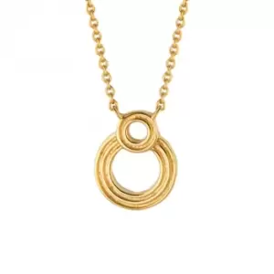 Double Circle Ridges Gold Plated Necklace N4523