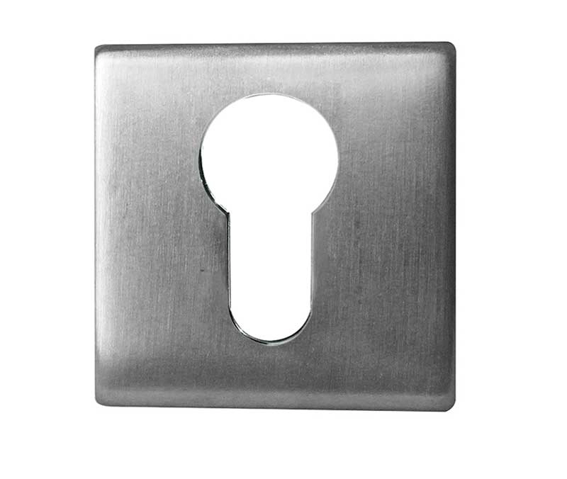 LocksOnline Square Euro Profile Stainless Steel Escutcheon