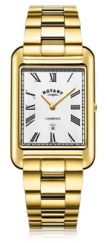 Rotary Mens Gold Plated Bracelet White Dial GB05283/ Watch