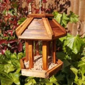 Tom Chambers Chartwell Wooden Hexagonal Garden Wild Bird Hanging Easy Fill Seed Feeder Table