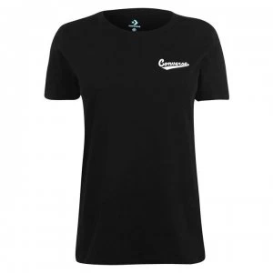 Converse Nova Small Logo T Shirt Ladies - Black 001