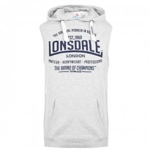 Lonsdale Box Sleeveless Hoodie Mens - Grey Marl